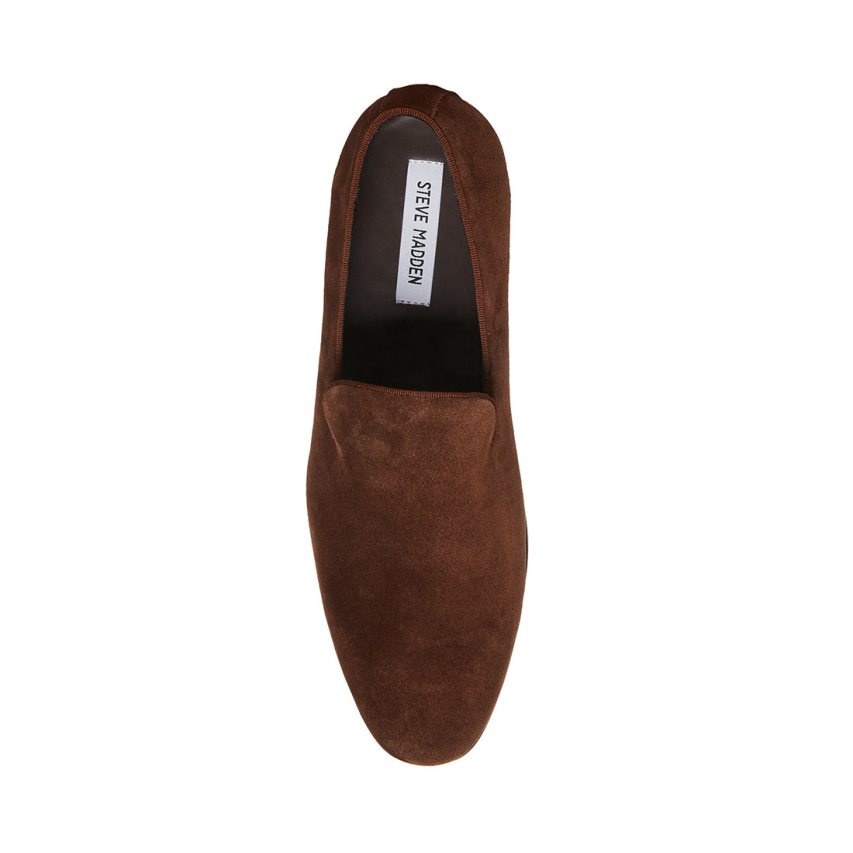 Dark Brown Steve Madden Parigi Suede Men's Loafers | PH 6538FVX